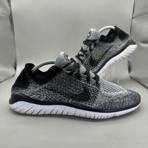 Nike Free RN Flyknit Shoes Mens Size 11.5 Gray Black Running Sneakers 942838-101